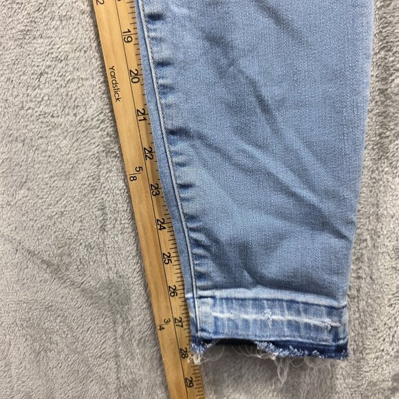 Good American Jeans Womens 6 28 Blue Distressed Raw Hem High Rise Skinny Stretch - Picture 9 of 11